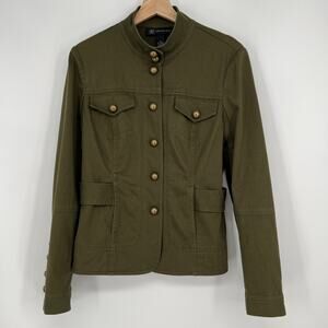 Inc International Concepts Military Style Jacket Womens Medium Olive Army Green